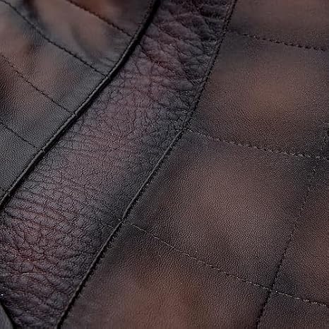 Cuadra Men's Brown Ovine Leather Jacket with Mao Collar