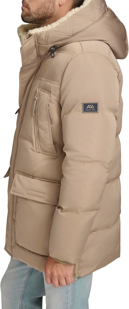 Andrew Marc Men's Outerwear Mackay Faux Fur Lined Parka