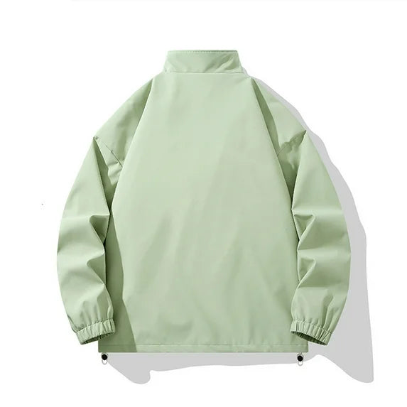 Men's Lightweight Jacket Zip Up Casual Windbreaker Spring and Autumn Outdoor Sportswear with Pockets Green L